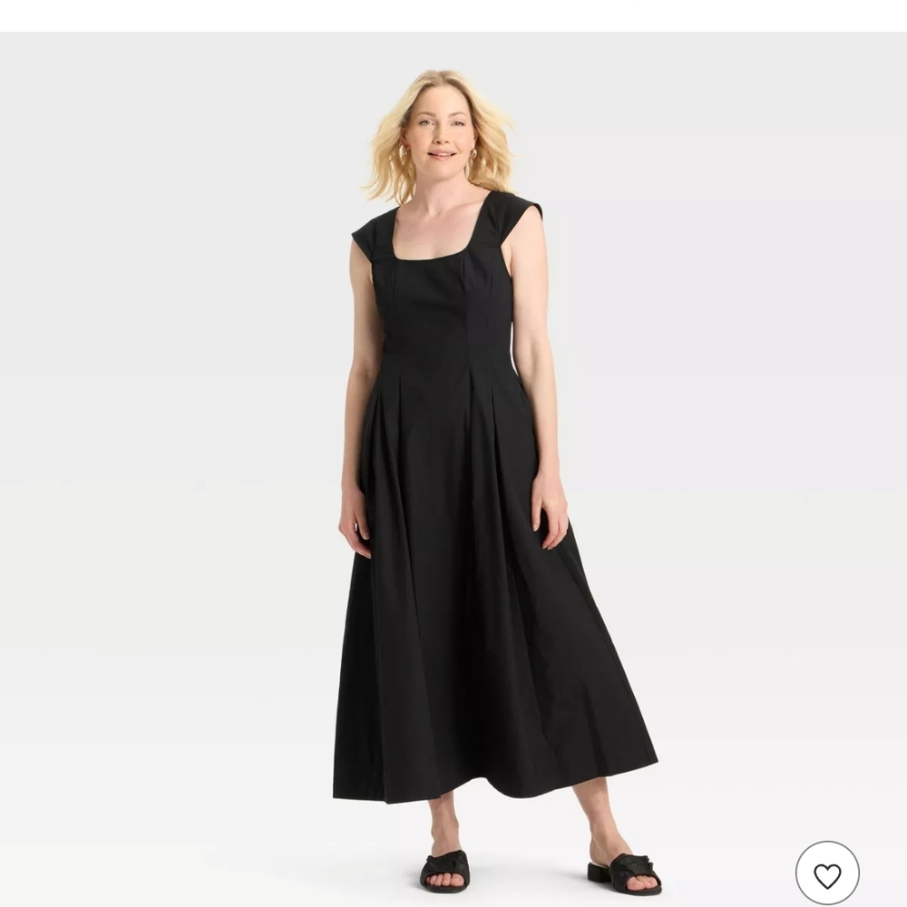 a new day Poplin Midi Dress • Black